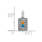14K White Gold Family Jewelry Diamond Semi-Set Pendant