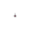 14K White Gold Family Jewelry Synthetic Stone & Diamond Set Pendant