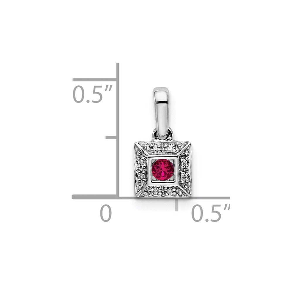 14K White Gold Family Jewelry Diamond Semi-Set Pendant