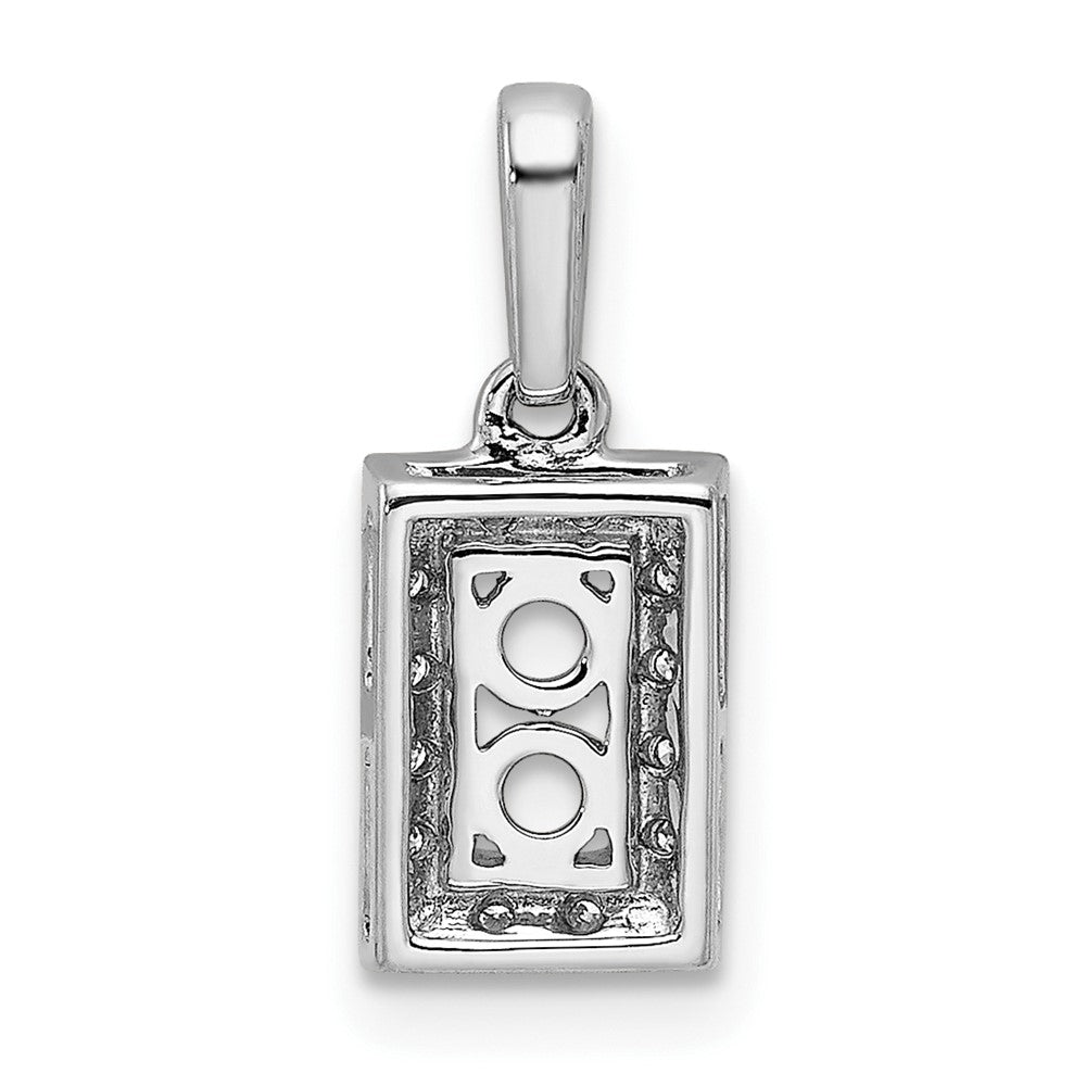 14K White Gold Family Jewelry Genuine Stone & Diamond Set Pendant