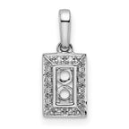 14K White Gold Family Jewelry Diamond Semi-Set Pendant