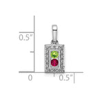 14K White Gold Family Jewelry Diamond Semi-Set Pendant