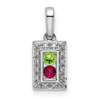 14K White Gold Family Jewelry Diamond Semi-Set Pendant