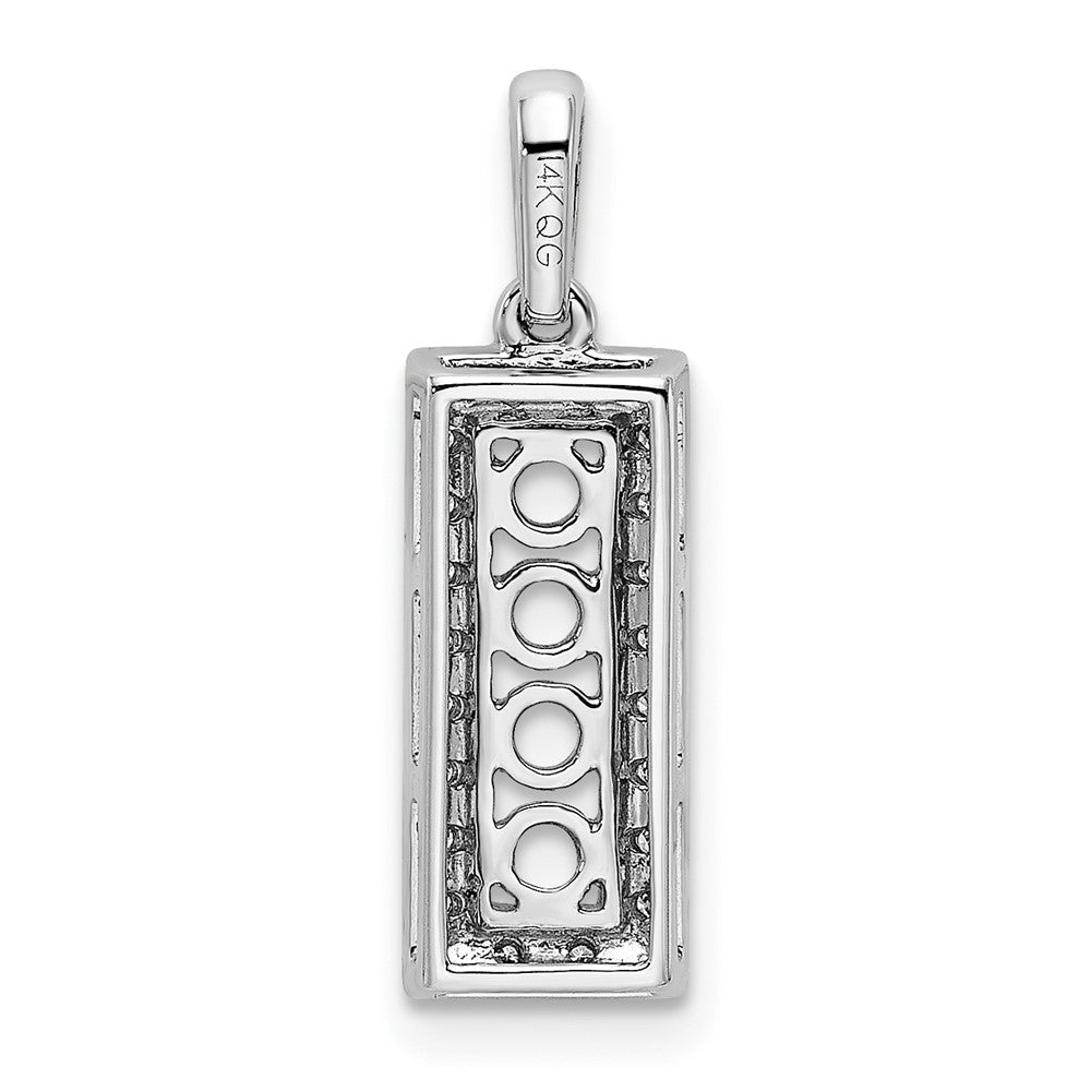 14KW Family Jewelry Synthetic Stone & Diamond Set Pendant