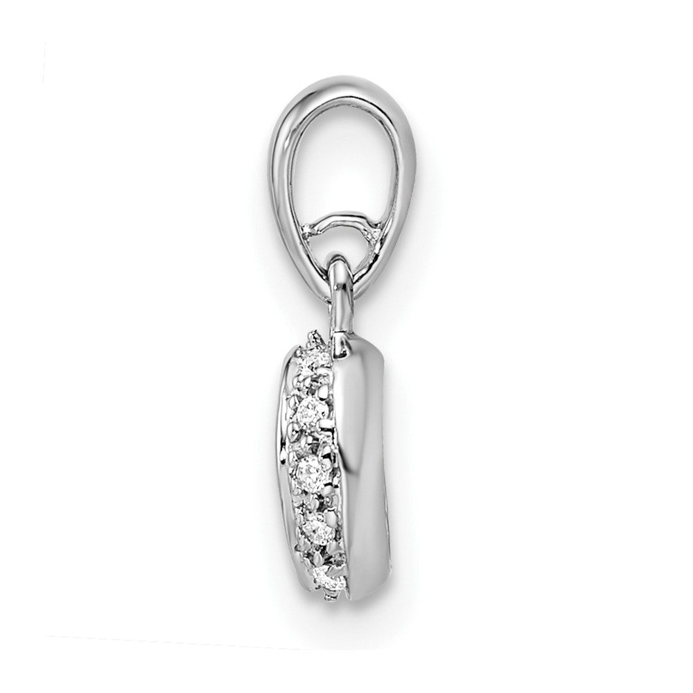 14K White Gold Family Jewelry Synthetic Stone & Diamond Set Pendant