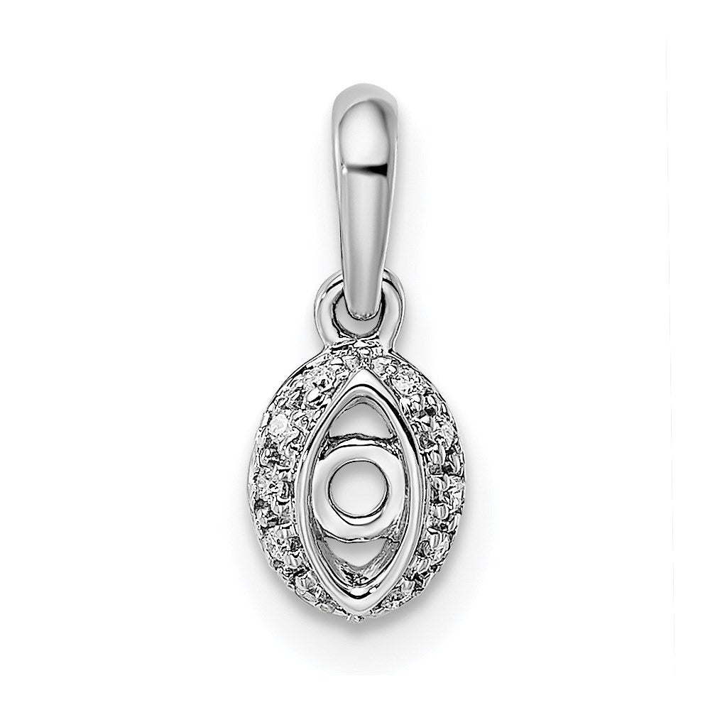 14K White Gold Family Jewelry Genuine Stone & Diamond Set Pendant