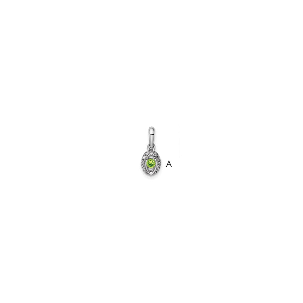 14K White Gold Family Jewelry Diamond Semi-Set Pendant