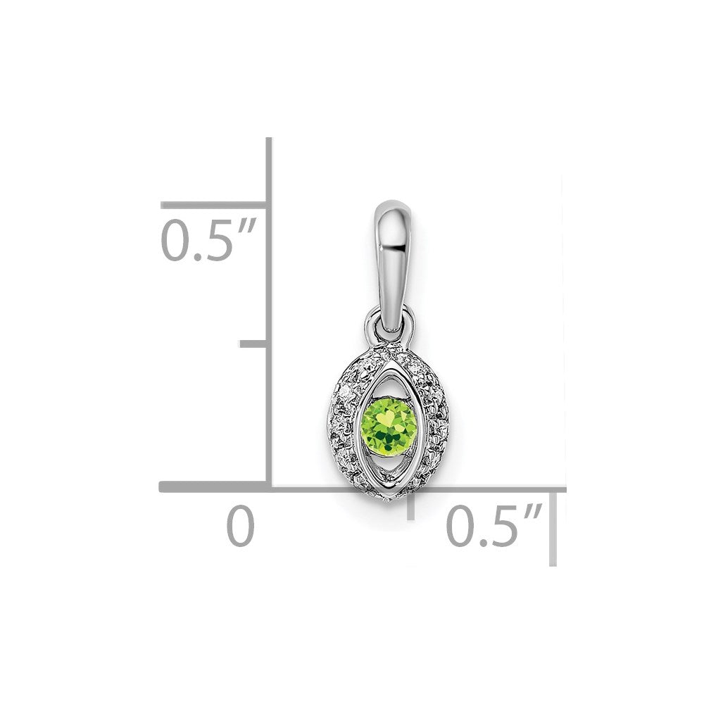 14K White Gold Family Jewelry Synthetic Stone & Diamond Set Pendant
