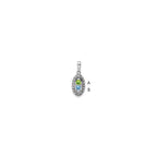 14K White Gold Family Jewelry Diamond Semi-Set Pendant