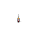 14K White Gold Family Jewelry Genuine Stone & Diamond Set Pendant