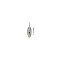 14K White Gold Family Jewelry Genuine Stone & Diamond Set Pendant