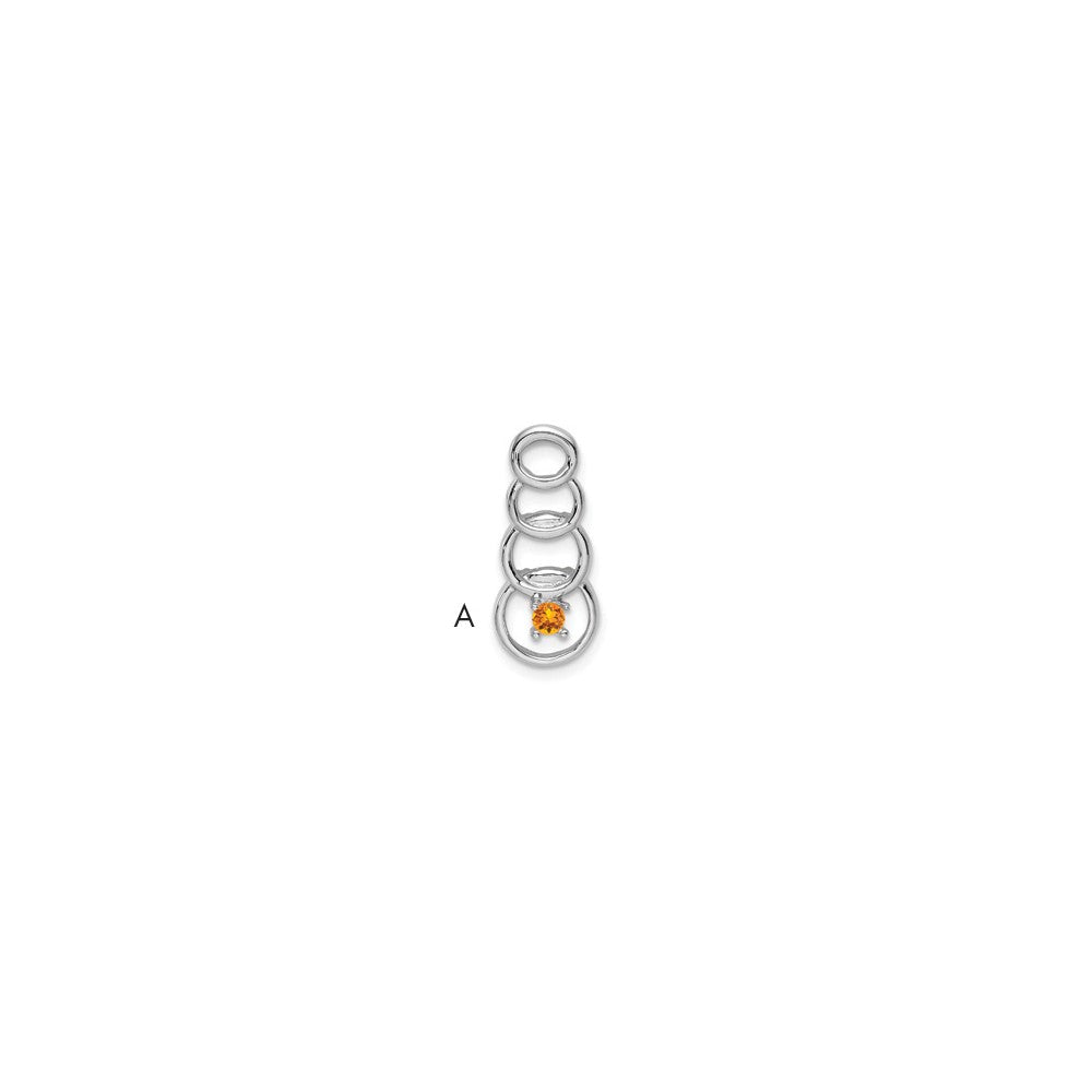 14k White Gold 1 Synthetic Stone Family Pendant
