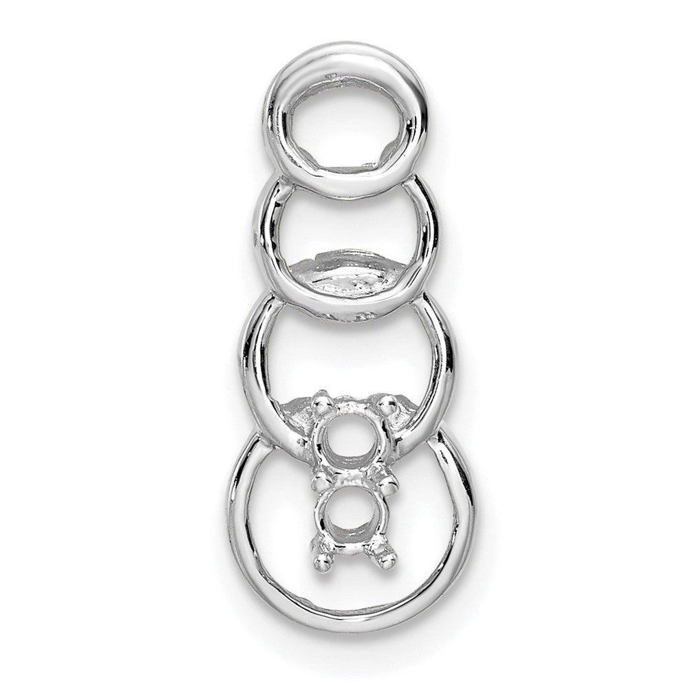 14k White Gold 2 Synthetic Stone Family Pendant