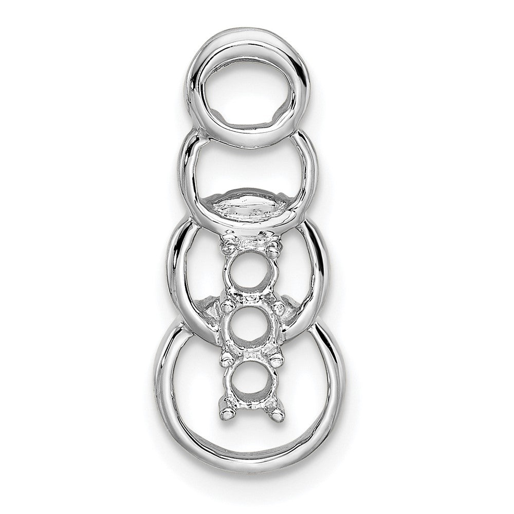 14k White Gold 3 Genuine Stone Family Pendant