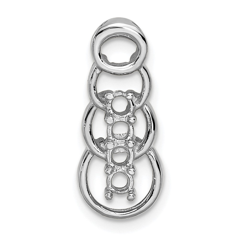 14k White Gold 4 Genuine Stone Family Pendant