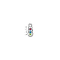 14k White Gold 4 Genuine Stone Family Pendant