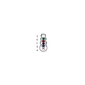 14k White Gold 5 Synthetic Stone Family Pendant