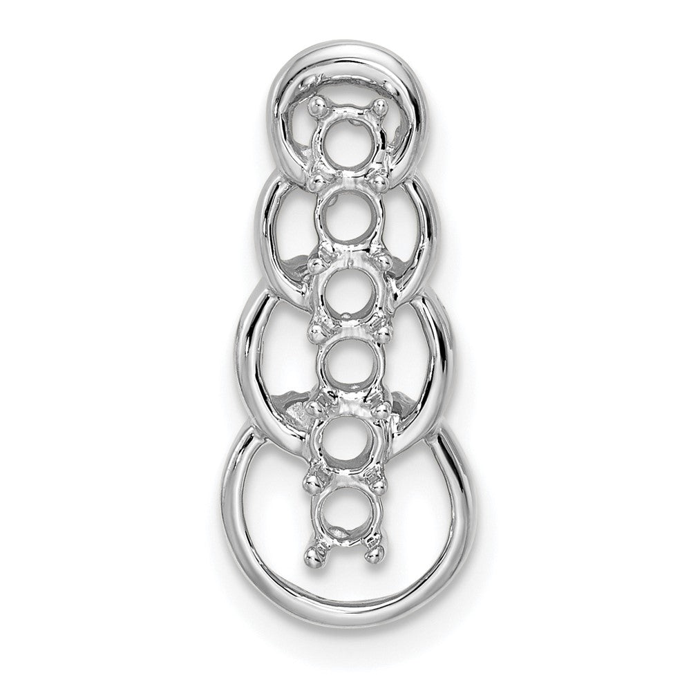 14k White Gold 6 Synthetic Stone Family Pendant