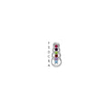 14k White Gold 6 Genuine Stone Family Pendant
