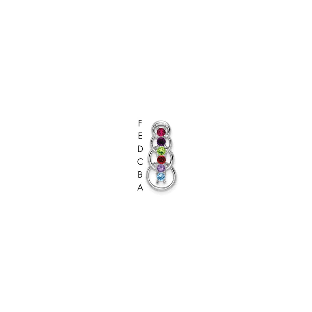 14k White Gold 6 Synthetic Stone Family Pendant
