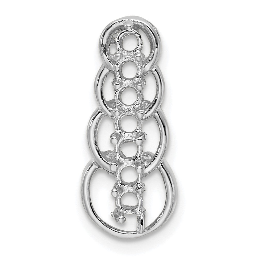 14k White Gold 7 Genuine Stone Family Pendant