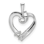 14k White Gold 1 Synthetic Stone Family Pendant
