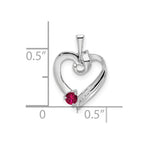 14k White Gold 1 Synthetic Stone Family Pendant