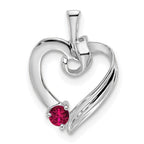 14k White Gold 1 Synthetic Stone Family Pendant