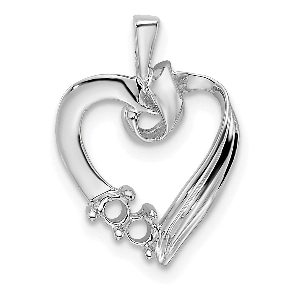 14k White Gold 2 Synthetic Stone Family Pendant