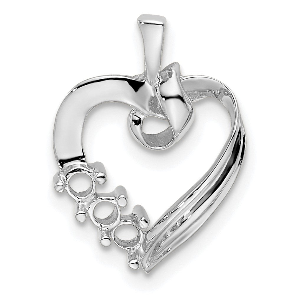 14k White Gold 3 Synthetic Stone Family Pendant