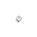 14k White Gold 3 Genuine Stone Family Pendant