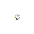 14k White Gold 4 Genuine Stone Family Pendant
