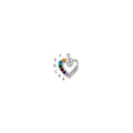 14k White Gold 6 Genuine Stone Family Pendant