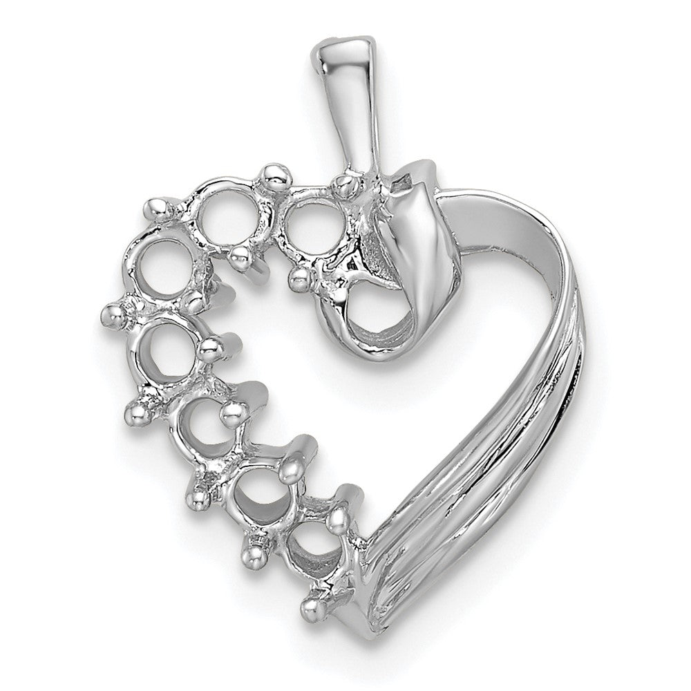 14k White Gold 7 Synthetic Stone Family Pendant