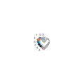 14k White Gold 7 Synthetic Stone Family Pendant