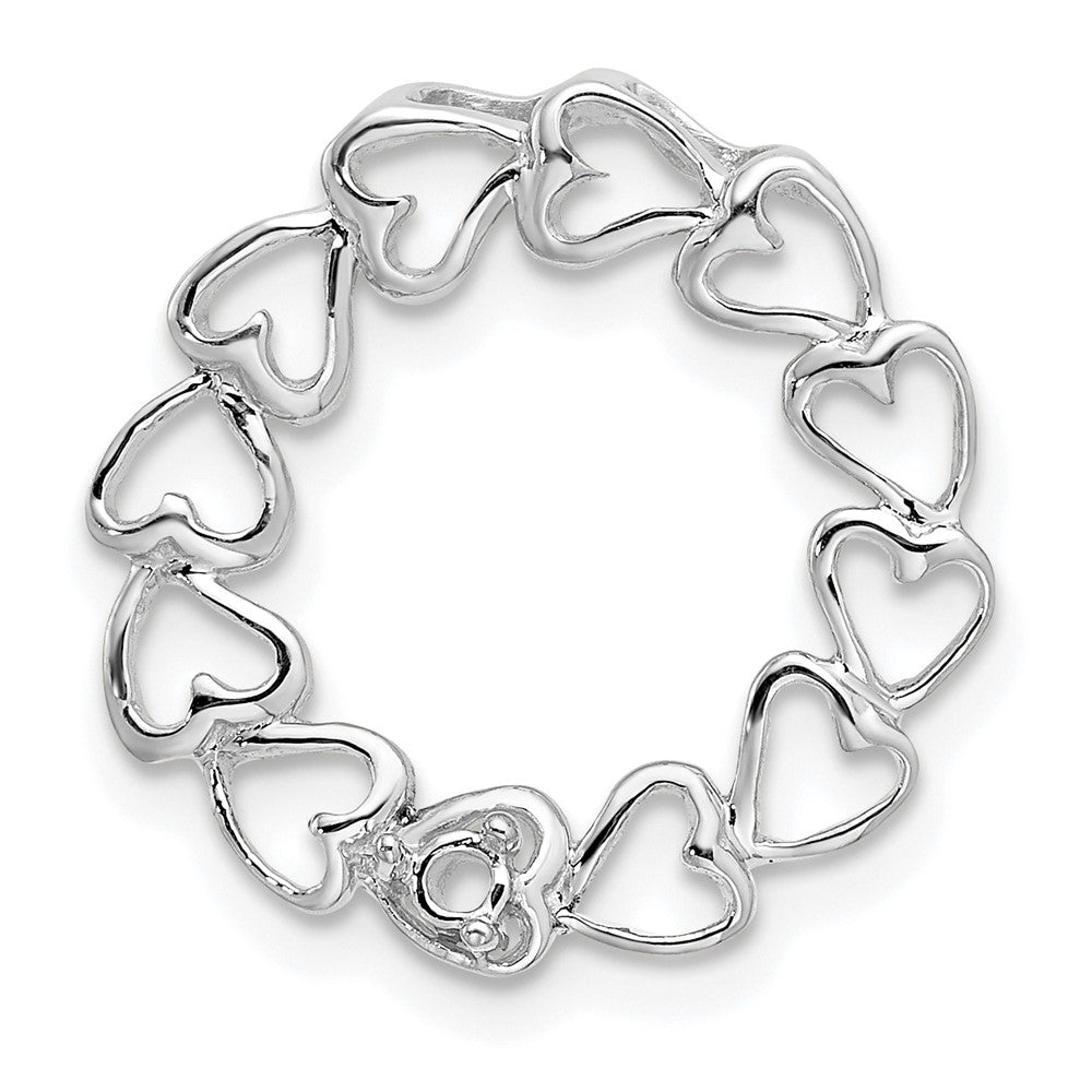 14k White Gold 1 Genuine Stone Family Pendant