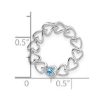 14k White Gold 1 Genuine Stone Family Pendant