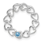 14k White Gold 1 Genuine Stone Family Pendant