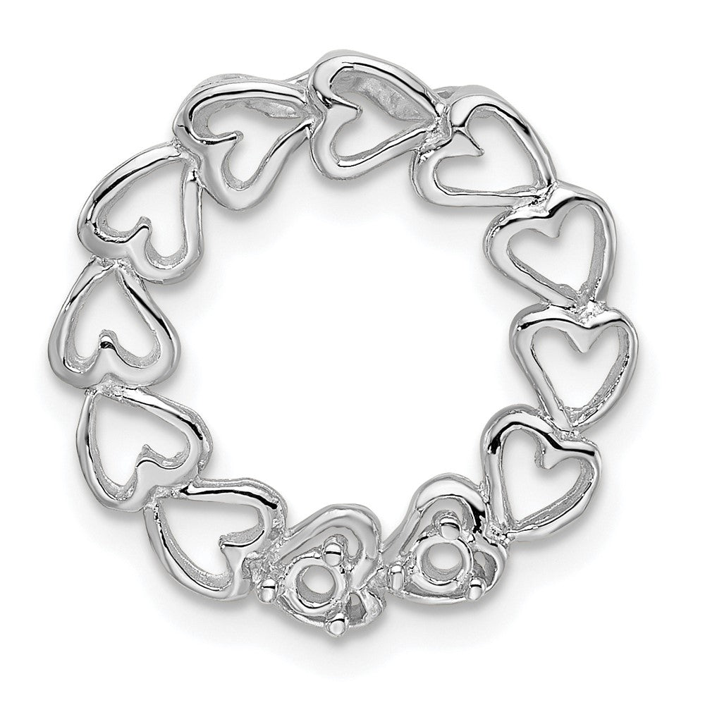 14k White Gold 2 Genuine Stone Family Pendant