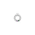 14k White Gold 2 Genuine Stone Family Pendant