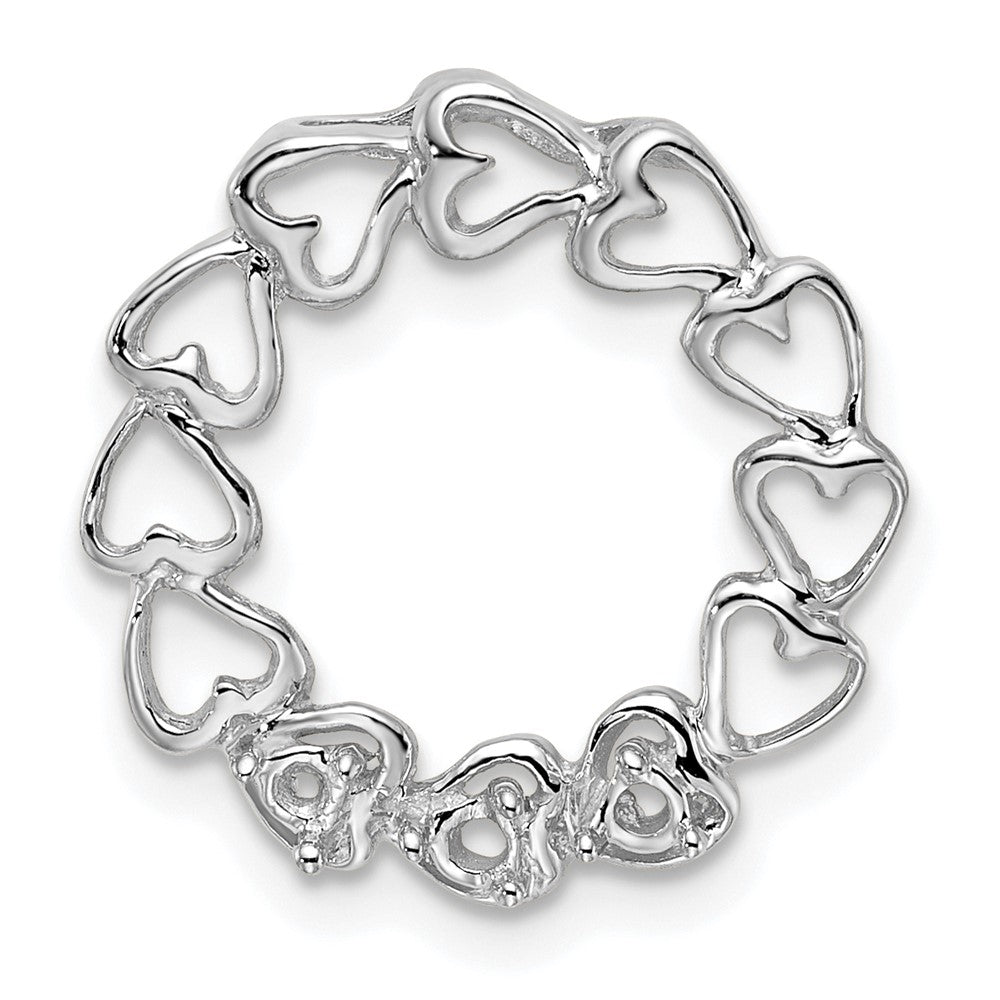 14k White Gold 3 Synthetic Stone Family Pendant