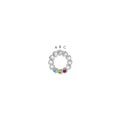 14k White Gold 3 Synthetic Stone Family Pendant