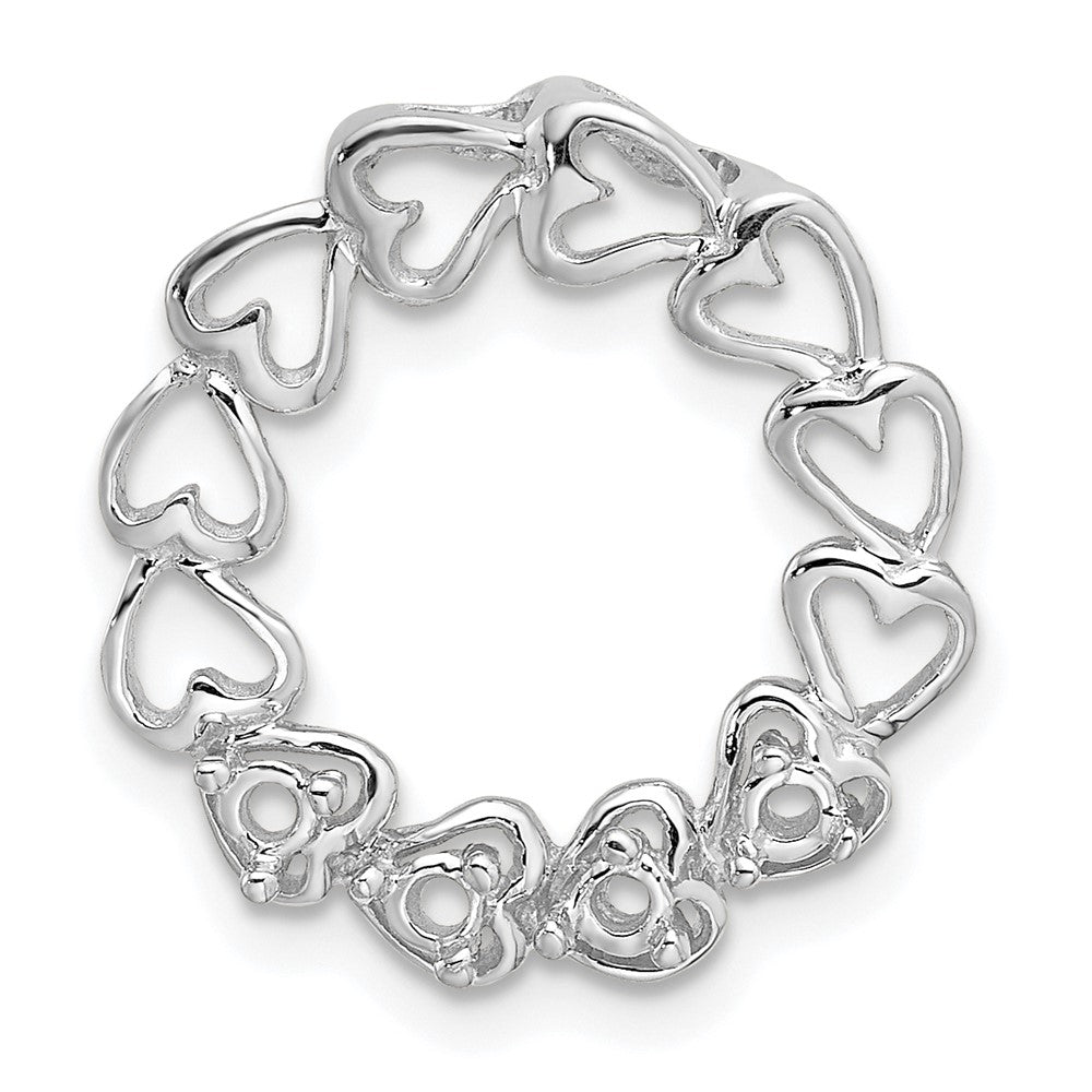 14k White Gold 4 Genuine Stone Family Pendant