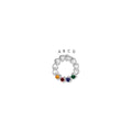 14k White Gold 4 Genuine Stone Family Pendant