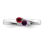 14k White Gold 3mm Synthetic Family Jewelry Ring