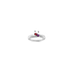 14k White Gold 3mm Synthetic Family Jewelry Ring