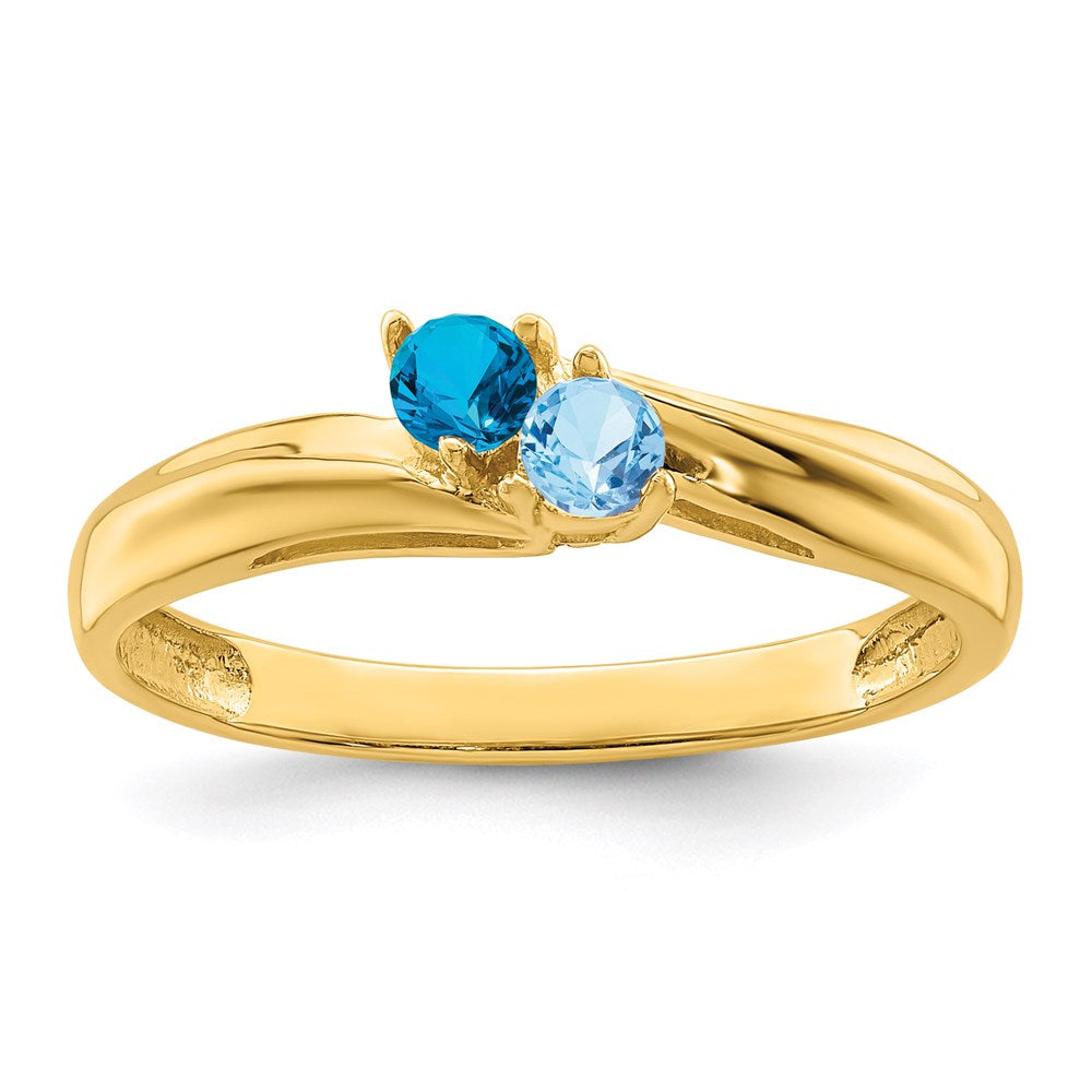 14k Synthetic Family Jewelry Ring