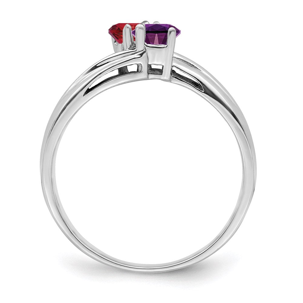 14k White Gold 3mm Synthetic Family Jewelry Ring