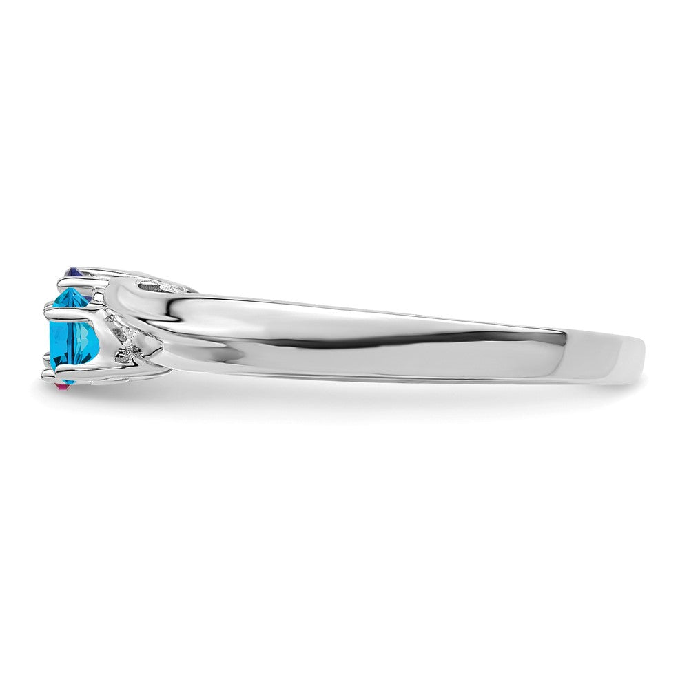 14k White Gold Synthetic Family jewelry ring