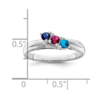 14k White Gold Synthetic Family jewelry ring